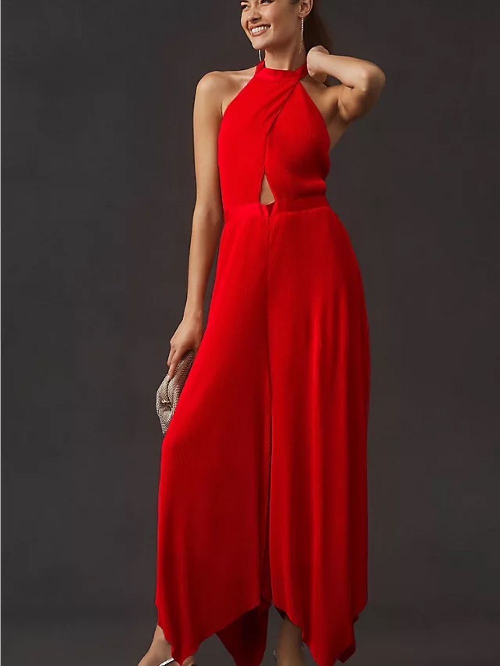 Anthropologie Plisse Halter Jumpsuit NWT Size 4